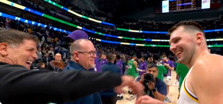 6686体育-玩笑？真心话！东契奇打趣库班：我对你们可是4胜0负哦~想我吗？